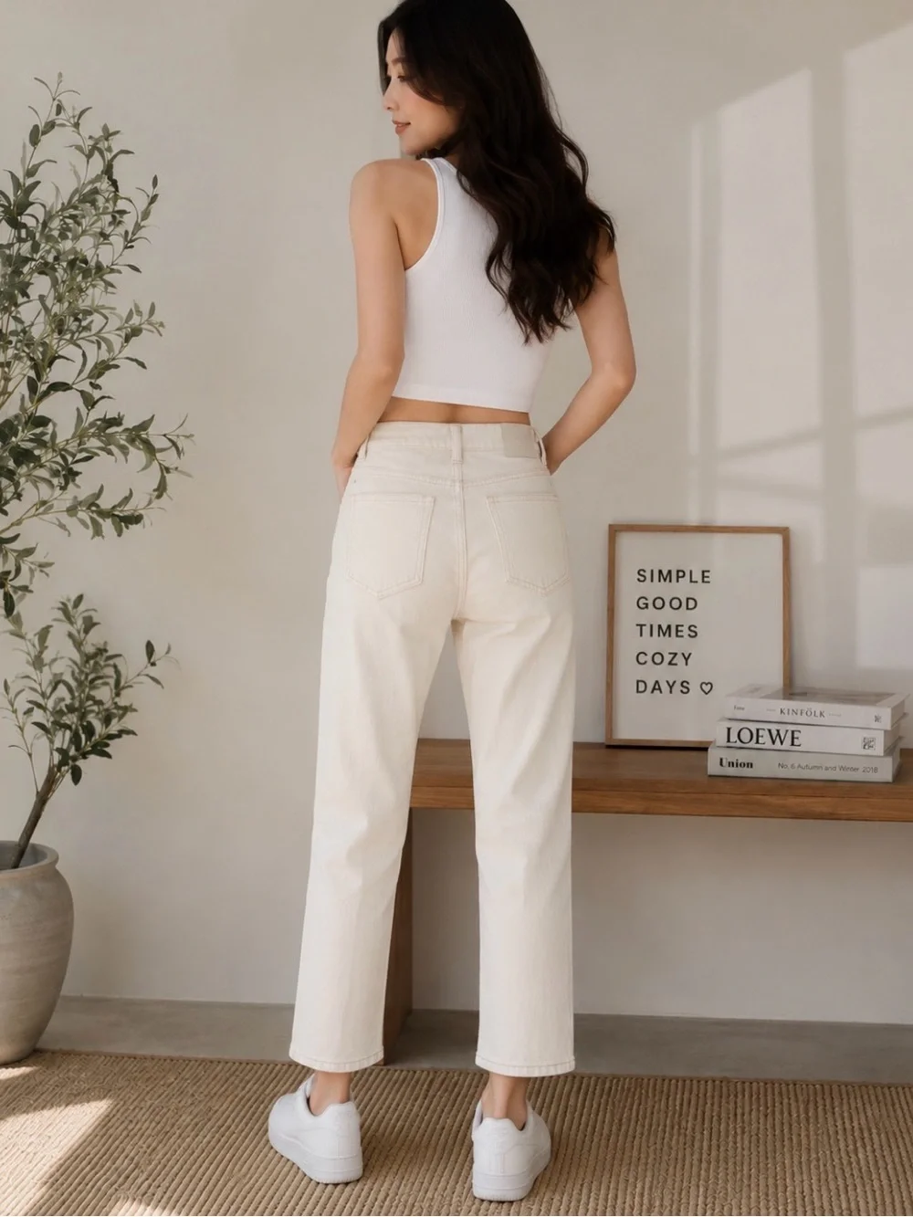 🌸 MNG New White Mom Jeans – Waist 30 / Inseam 27.5 US 4